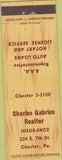 Matchbook Cover - Charles Gabries Realtor Chester PA
