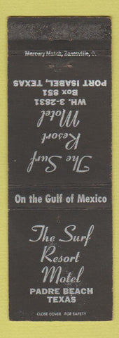 Matchbook Cover - Surf Resort Motel Padre Beach Port Isabel TX