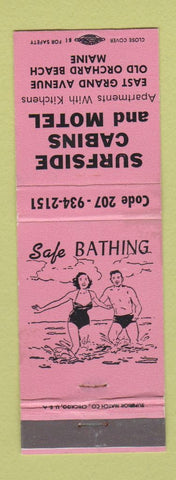 Matchbook Cover - Surfside Cabins and Motel Old Orchard Beach ME PINK WEAR