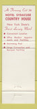 Matchbook Cover - Dutch Coffee House Hotel Syracuse NY