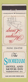 Matchbook Cover - Shoreham Hotel Washington DC WHITE