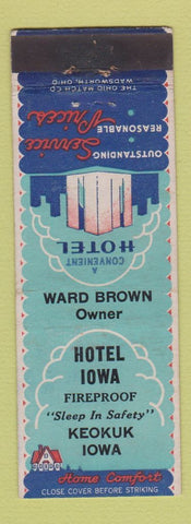 Matchbook Cover - Hotel Iowa Keokuk IA