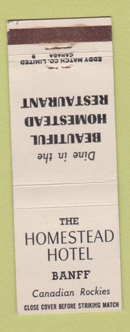 Matchbook Cover - Homestead Hotel Banff AB WEAR