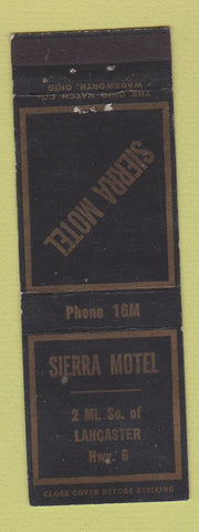 Matchbook Cover - Sierra Motel Lancaster PA
