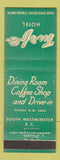 Matchbook Cover - Turfo Hotel South Westminster BC