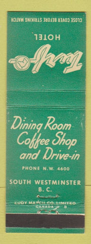 Matchbook Cover - Turfo Hotel South Westminster BC