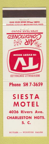 Matchbook Cover - Siesta Motel Charlston Heights SC