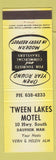 Matchbook Cover - Tween Lakes Motel Dauphin MB