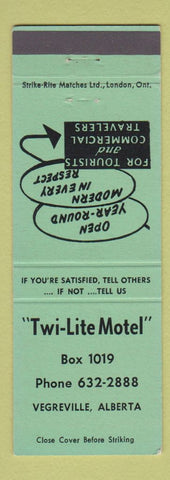 Matchbook Cover - Twi Lite Motel Vegreville AB WEAR