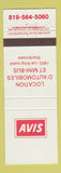Matchbook Cover - Avis Car Rentals Sherbrooke QC
