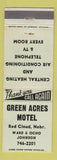 Matchbook Cover - Green Acres Motel Red Cloud NE