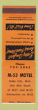 Matchbook Cover - M-53 Motel Imlay City MI ORANGE