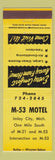 Matchbook Cover - M-53 Motel Imlay City MI YELLOW