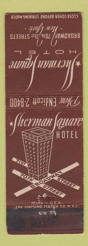Matchbook Cover - Sherman Square Hotel New York City