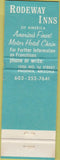 Matchbook Cover - Rodeway Inns of America Phoenix AZ