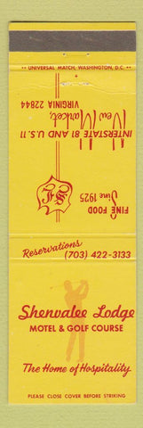 Matchbook Cover - Shenvalee Lodge Motel Golf Course New Market VA
