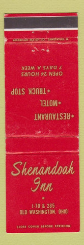 Matchbook Cover - Shenandoah Inn Old Washington OH