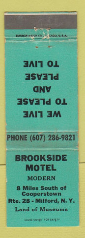 Matchbook Cover - Brookside Motel Milford NY WEAR