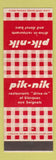 Matchbook Cover - Pik Nik Drive In Restaurant QC