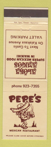 Matchbook Cover - Pepe's Mexican Restaurant Waikiki Hawaii