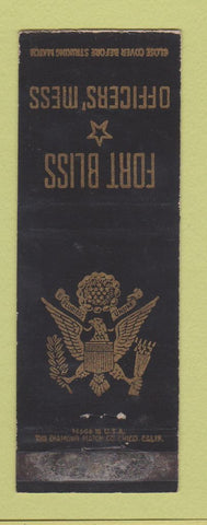 Matchbook Cover - Fort Bliss Officers' Mess Army WEAR