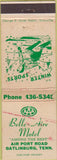 Matchbook Cover - Belle Aire Motel Gatlinburg TN girlie POOR