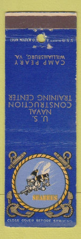 Matchbook Cover US Naval Construction Training Center Camp Peary Williamsburg VA