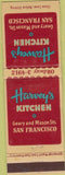 Matchbook Cover - Harvey's Kitchen San Francisco CA