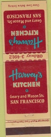 Matchbook Cover - Harvey's Kitchen San Francisco CA