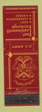 Matchbook Cover - US Army Fort Leavenworth Exchange KS