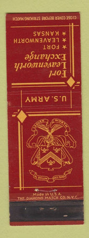 Matchbook Cover - US Army Fort Leavenworth Exchange KS