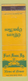 Matchbook Cover - Fort Knox KY Officers Open Mess WEAR