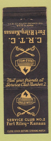 Matchbook Cover - Service Club Fort Riley KS Military WEAR
