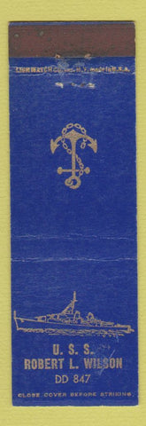 Matchbook Cover - USS Robert Wilson DD 847 Navy