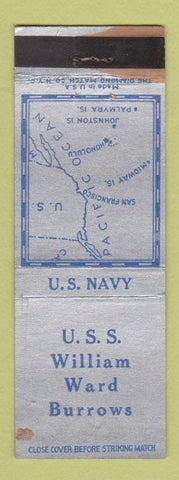 Matchbook Cover - US William Ward Burrows Navy WEAR