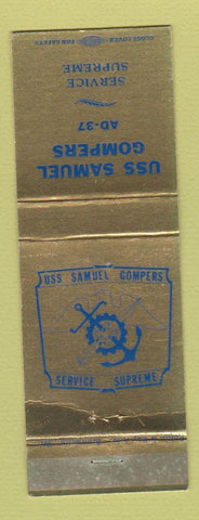 Matchbook Cover - USS Samuel Gompers AD 37 Navy