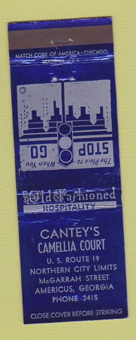 Matchbook Cover - Cantey's Camellia Court Americus GA