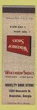 Matchbook Cover - Winthrop Shoes Novelty Shoe Store Brunswick GA