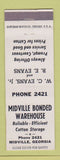 Matchbook Cover - Midville Bonded Warehouse Midville GA