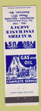 Matchbook Cover - Walters Insurance Agency Americus GA