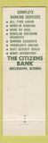 Matchbook Cover - The Citizens Bank Greensboro GA