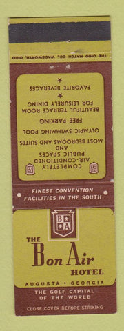 Matchbook Cover - Bon Air Hotel Augusta GA