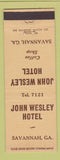 Matchbook Cover - John Wesley Hotel Savannah GA