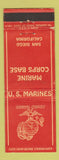 Matchbook Cover - US Marines Corps Base San Diego CA