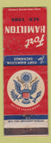 Matchbook Cover - Fort Hamilton US Army NY WORN