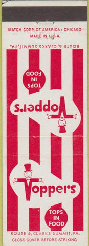 Matchbook Cover - Toppers Restaurant Summit PA