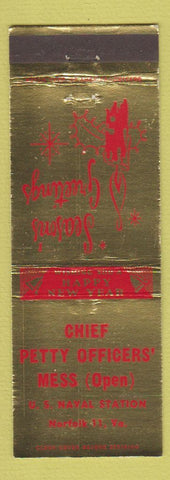 Matchbook Cover - Chief Petty Officers' Mess Naval Station Norfolk VA Christmas