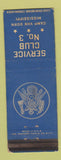 Matchbook Cover - US Army Service Club Camp Van Dorn MS WEAR