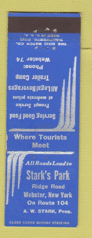 Matchbook Cover - Stark's Park Webster NY low phone #