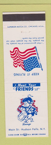 Matchbook Cover - Lounge Hudson Falls NY Patriotic